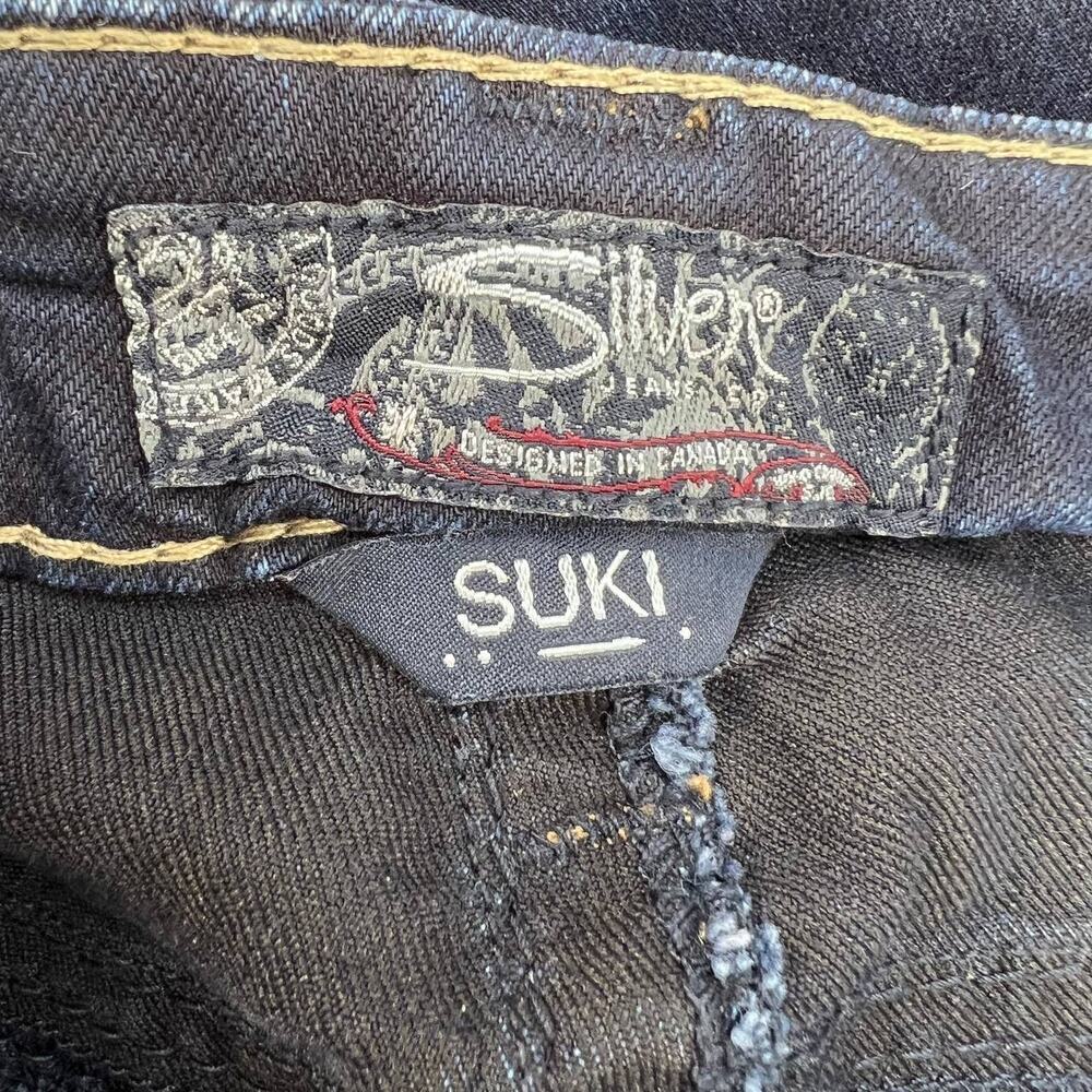 Silver Jean Co. Suki Mid Super Skinny Faux Flap Pocket W28/L31 Dark Wash - Picture 15 of 16